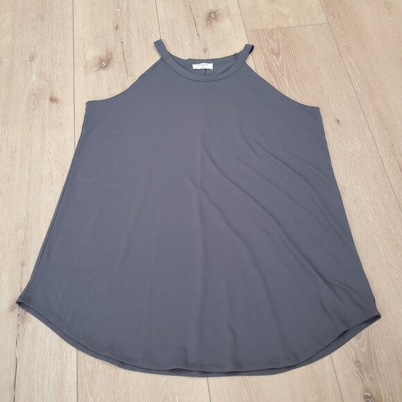 Zenana Tank Top Womens Size 2X Gray Sleeveless Curved Hem Summer Minimalist Soft - Picture 1 of 11